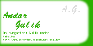 andor gulik business card
